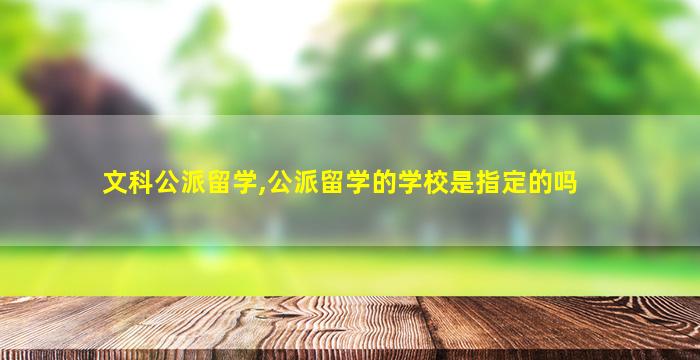 文科公派留学,公派留学的学校是指定的吗