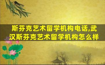 斯芬克艺术留学机构电话,武汉斯芬克艺术留学机构怎么样