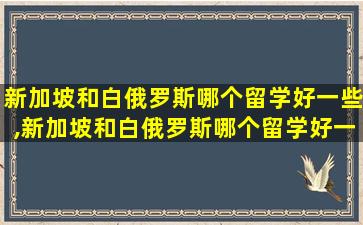 新加坡和白俄罗斯哪个留学好一些,新加坡和白俄罗斯哪个留学好一些呢