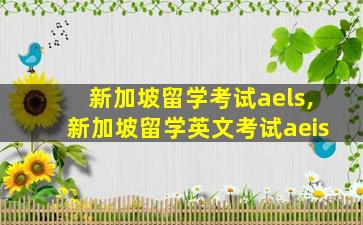 新加坡留学考试aels,新加坡留学英文考试aeis