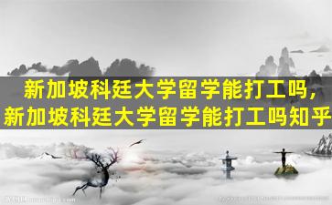 新加坡科廷大学留学能打工吗,新加坡科廷大学留学能打工吗知乎