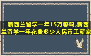 新西兰留学一年15万够吗,新西兰留学一年花费多少人民币工薪家庭可以承受吗