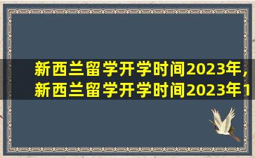 新西兰留学开学时间2023年,新西兰留学开学时间2023年11月