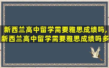 新西兰高中留学需要雅思成绩吗,新西兰高中留学需要雅思成绩吗多少分