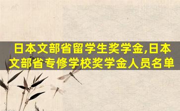 日本文部省留学生奖学金,日本文部省专修学校奖学金人员名单