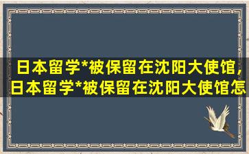 日本留学*
被保留在沈阳大使馆,日本留学*
被保留在沈阳大使馆怎么办理