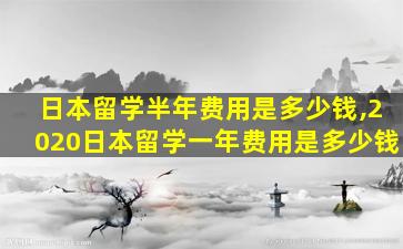 日本留学半年费用是多少钱,2020日本留学一年费用是多少钱