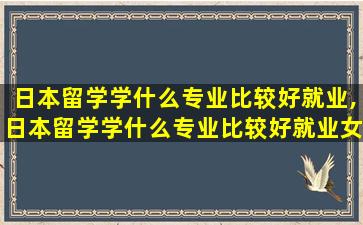 日本留学学什么专业比较好就业,日本留学学什么专业比较好就业女生