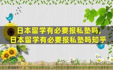 日本留学有必要报私塾吗,日本留学有必要报私塾吗知乎