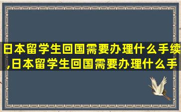 日本留学生回国需要办理什么手续,日本留学生回国需要办理什么手续,在再留期内