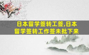 日本留学签转工签,日本留学签转工作签未批下来