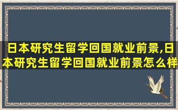 日本研究生留学回国就业前景,日本研究生留学回国就业前景怎么样