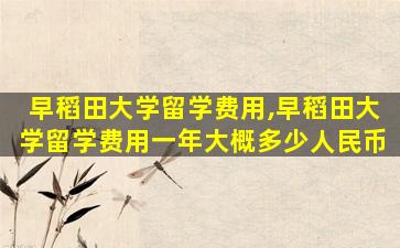 早稻田大学留学费用,早稻田大学留学费用一年大概多少人民币