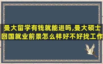 曼大留学有钱就能进吗,曼大硕士回国就业前景怎么样好不好找工作