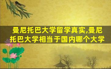 曼尼托巴大学留学真实,曼尼托巴大学相当于国内哪个大学