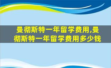 曼彻斯特一年留学费用,曼彻斯特一年留学费用多少钱