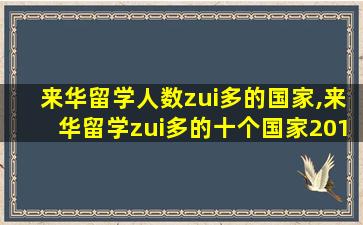 来华留学人数zui
多的国家,来华留学zui
多的十个国家2019