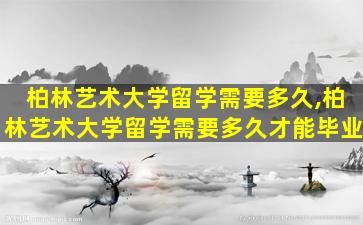 柏林艺术大学留学需要多久,柏林艺术大学留学需要多久才能毕业