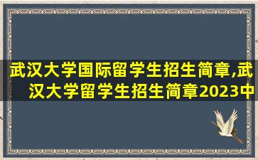 武汉大学国际留学生招生简章,武汉大学留学生招生简章2023中文授课