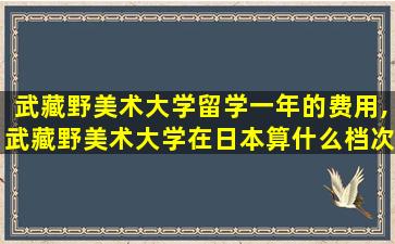 武藏野美术大学留学一年的费用,武藏野美术大学在日本算什么档次