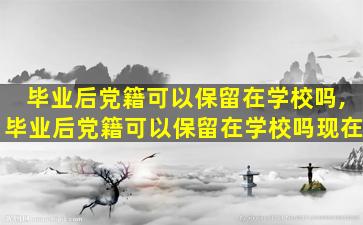 毕业后党籍可以保留在学校吗,毕业后党籍可以保留在学校吗现在