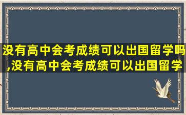 没有高中会考成绩可以出国留学吗,没有高中会考成绩可以出国留学吗女生