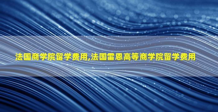 法国商学院留学费用,法国雷恩高等商学院留学费用