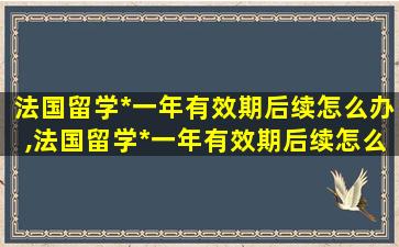 法国留学*
一年有效期后续怎么办,法国留学*
一年有效期后续怎么办呢