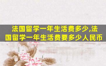 法国留学一年生活费多少,法国留学一年生活费要多少人民币