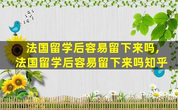 法国留学后容易留下来吗,法国留学后容易留下来吗知乎