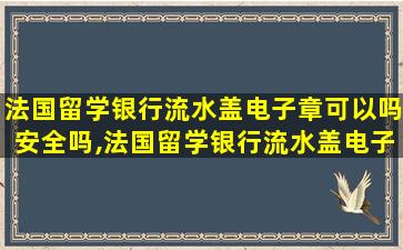 法国留学银行流水盖电子章可以吗安全吗,法国留学银行流水盖电子章可以吗安全吗可靠吗