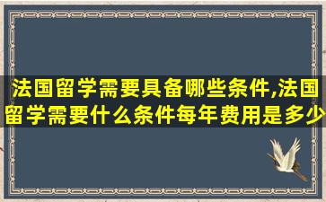 法国留学需要具备哪些条件,法国留学需要什么条件每年费用是多少