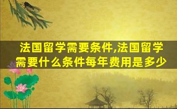 法国留学需要条件,法国留学需要什么条件每年费用是多少