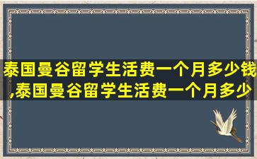 泰国曼谷留学生活费一个月多少钱,泰国曼谷留学生活费一个月多少钱合适