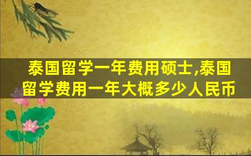 泰国留学一年费用硕士,泰国留学费用一年大概多少人民币