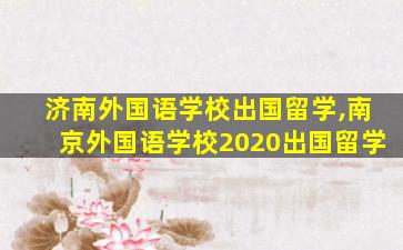 济南外国语学校出国留学,南京外国语学校2020出国留学