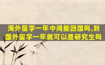 海外留学一年中间能回国吗,到国外留学一年就可以是研究生吗