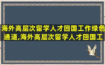 海外高层次留学人才回国工作绿色通道,海外高层次留学人才回国工作绿色通道包括123