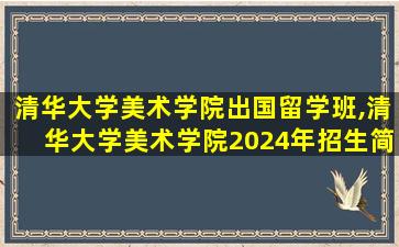 清华大学美术学院出国留学班,清华大学美术学院2024年招生简章