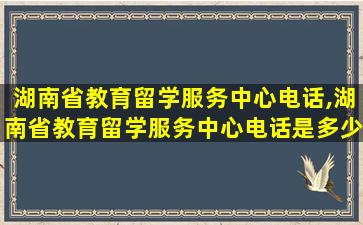 湖南省教育留学服务中心电话,湖南省教育留学服务中心电话是多少