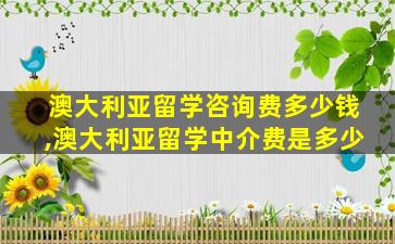 澳大利亚留学咨询费多少钱,澳大利亚留学中介费是多少