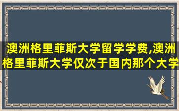 澳洲格里菲斯大学留学学费,澳洲格里菲斯大学仅次于国内那个大学