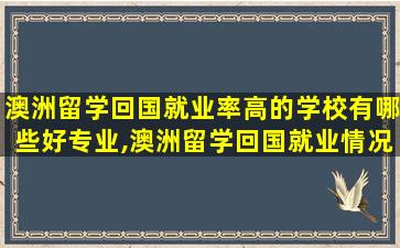 澳洲留学回国就业率高的学校有哪些好专业,澳洲留学回国就业情况