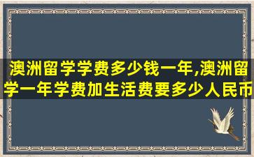 澳洲留学学费多少钱一年,澳洲留学一年学费加生活费要多少人民币