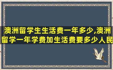 澳洲留学生生活费一年多少,澳洲留学一年学费加生活费要多少人民币