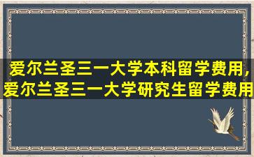 爱尔兰圣三一大学本科留学费用,爱尔兰圣三一大学研究生留学费用