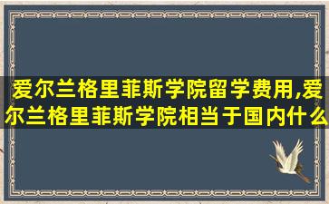 爱尔兰格里菲斯学院留学费用,爱尔兰格里菲斯学院相当于国内什么大学