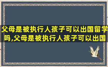 父母是被执行人孩子可以出国留学吗,父母是被执行人孩子可以出国留学吗怎么办