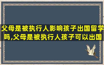 父母是被执行人影响孩子出国留学吗,父母是被执行人孩子可以出国留学吗