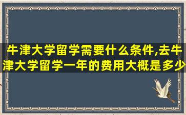 牛津大学留学需要什么条件,去牛津大学留学一年的费用大概是多少啊